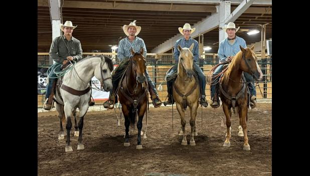 South Dakota State Fair Ranch Rodeo winners (l to r): Jesse Hostutler, Colton McDaniel, Cass Finn, Cole Finn Courtesy Photo